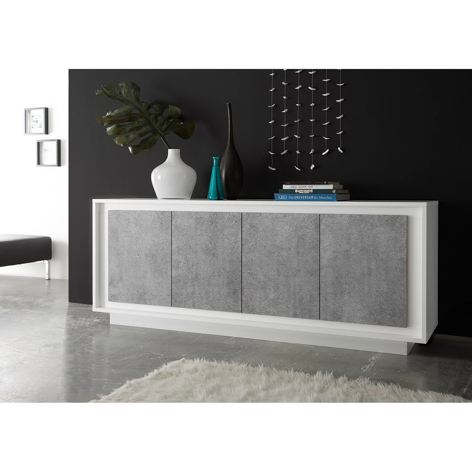 LC Spa Sideboard Forenza - Beton Dekor / Weiß 2 LC Spa Sideboard Forenza - Beton Dekor / Weiß – Bild 2