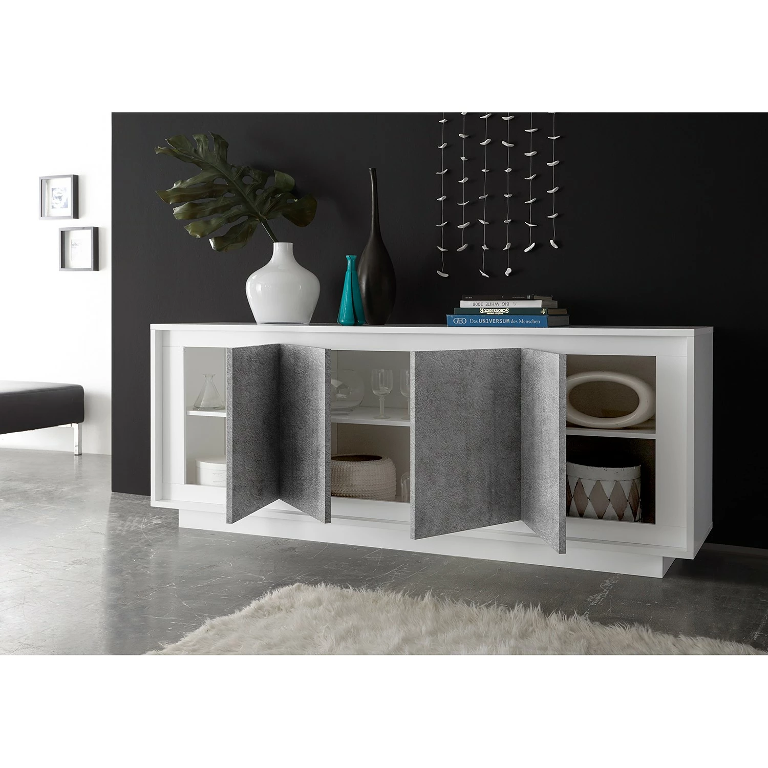 LC Spa Sideboard Forenza - Beton Dekor / Weiß 4 LC Spa Sideboard Forenza - Beton Dekor / Weiß – Bild 4