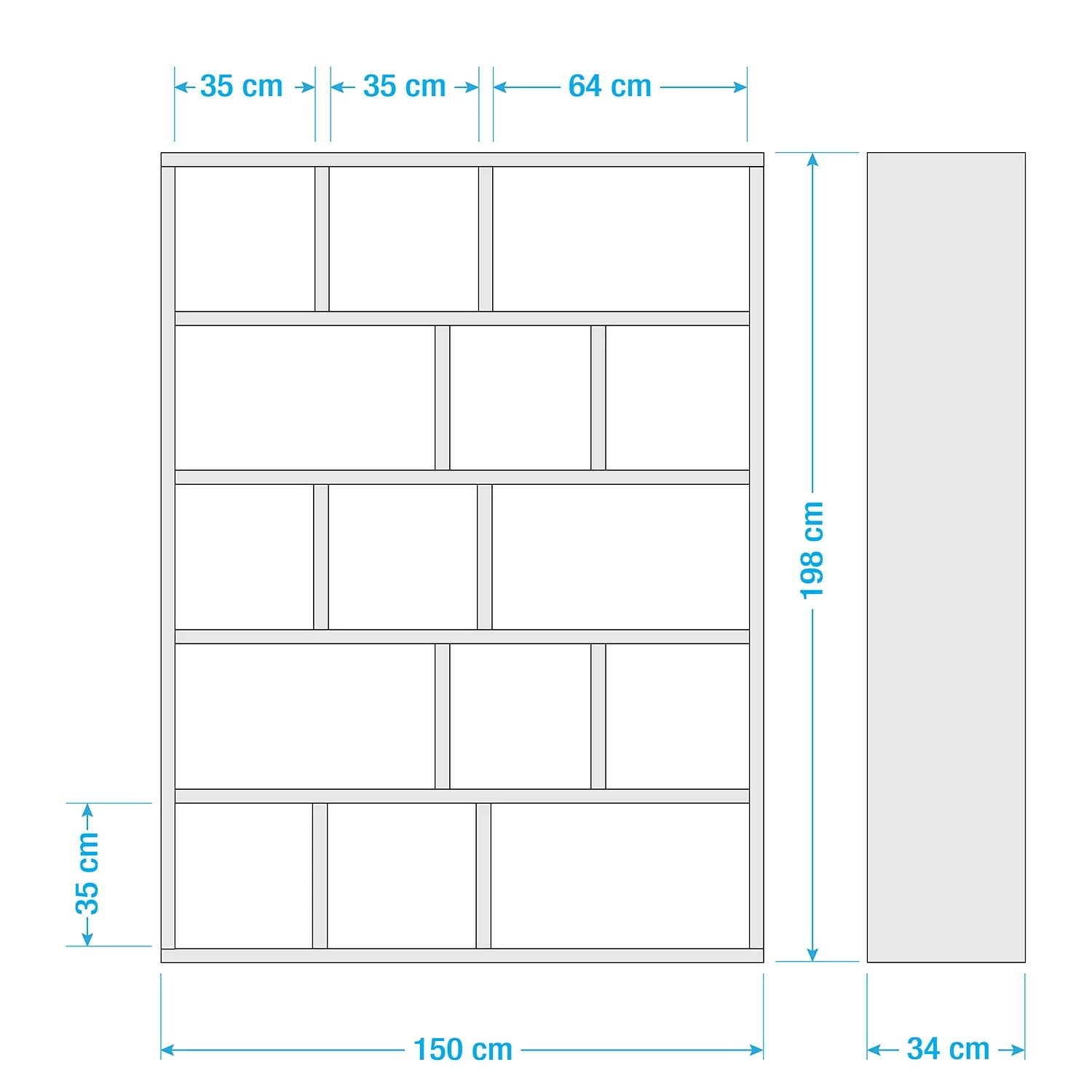 Temahome Regal Berlin - Weiß / Hellbraun - 150 x 198 cm 13 Temahome Regal Berlin - Weiß / Hellbraun - 150 x 198 cm – Bild 13