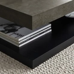 Temahome Couchtisch Detroit - Beton Dekor / Matt Schwarz -WOHNZIMMERMÖBEL Verkäufe 1000095038 201016 13224200191 DETAILS P000000001000095038