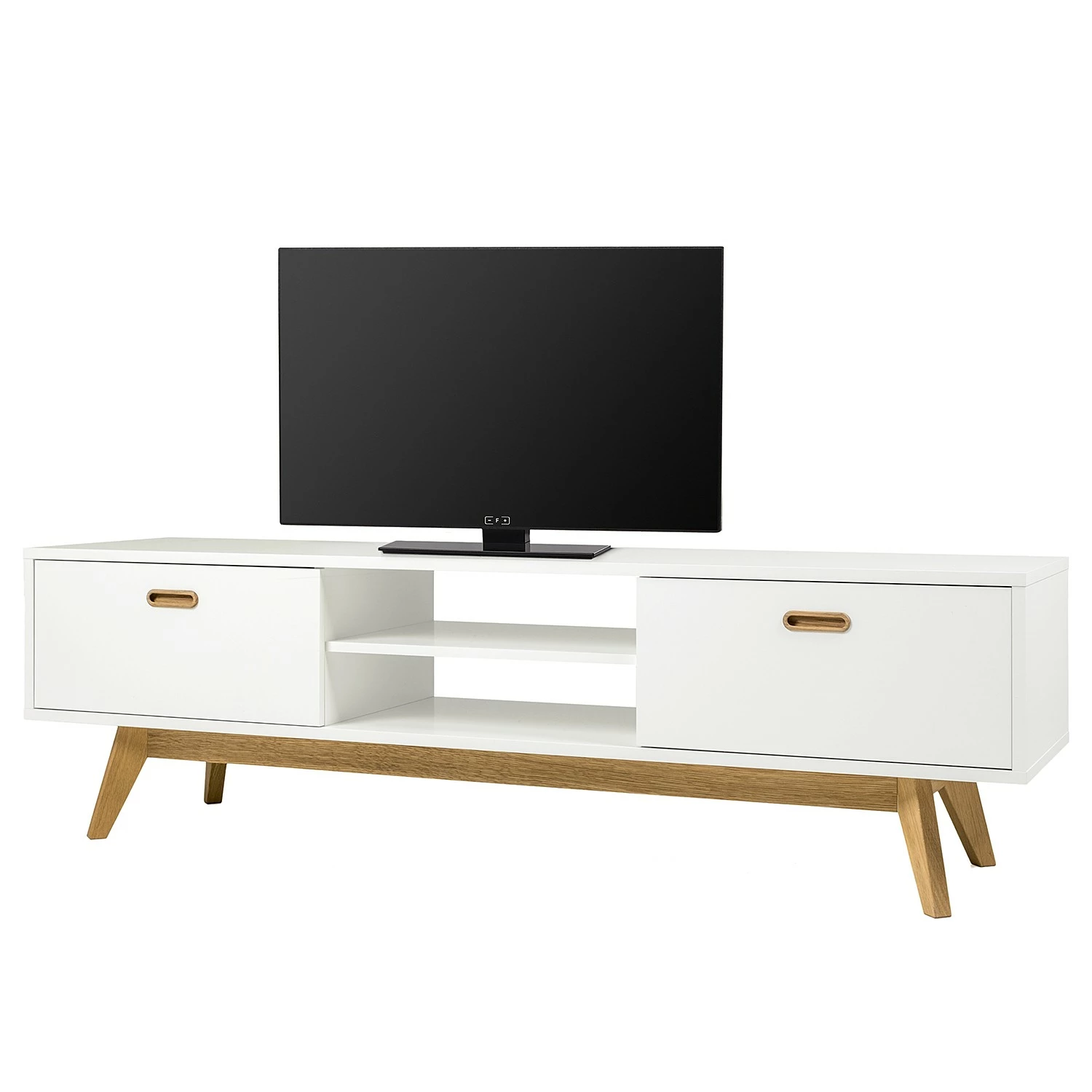 Tenzo TV-Lowboard Bess - Eiche teilmassiv - Weiß 1 Tenzo TV-Lowboard Bess - Eiche teilmassiv - Weiß