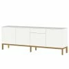 Tenzo Sideboard Patch III - Eiche teilmassiv - Weiß