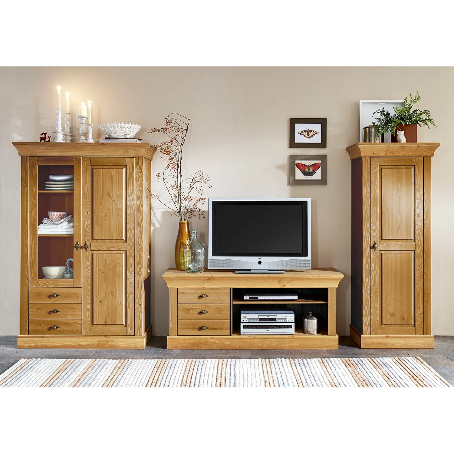 Maison Belfort Vitrinenschrank Bergen - Kiefer Laugenfarbig 2 Maison Belfort Vitrinenschrank Bergen - Kiefer Laugenfarbig – Bild 2