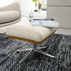 Studio Copenhagen Polsterhocker Hepburn III - Beige / Cognac - Chrom glänzend -WOHNZIMMERMÖBEL Verkäufe 1000110662 180803 085036113 MOOD GALLERYIMAGES P000000001000110662 mood