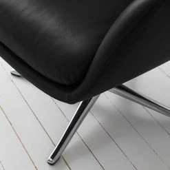 Studio Copenhagen Sessel Hepburn III - Echtleder Neka: Schwarz - Chrom glänzend -WOHNZIMMERMÖBEL Verkäufe 1000110692 180713 152010130 MOOD GALLERYIMAGES P000000001000110692 mood