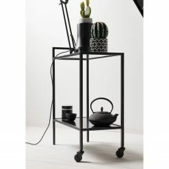 Mooved Servierwagen Enmore - Glas / Metall - Matt Schwarz -WOHNZIMMERMÖBEL Verkäufe 1000112660 181206 17344000003 GALLERYIMAGES P000000001000112660