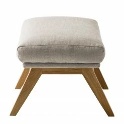 Studio Copenhagen Polsterhocker Hepburn I - Webstoff Milan: Beige - Eiche Dunkel -WOHNZIMMERMÖBEL Verkäufe 1000114796 180716 174400101 GALLERYIMAGES P000000001000114796