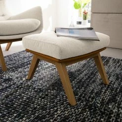 Studio Copenhagen Polsterhocker Hepburn I - Beige / Cognac - Eiche Dunkel -WOHNZIMMERMÖBEL Verkäufe 1000114822 180803 085039188 MOOD GALLERYIMAGES P000000001000114822 mood