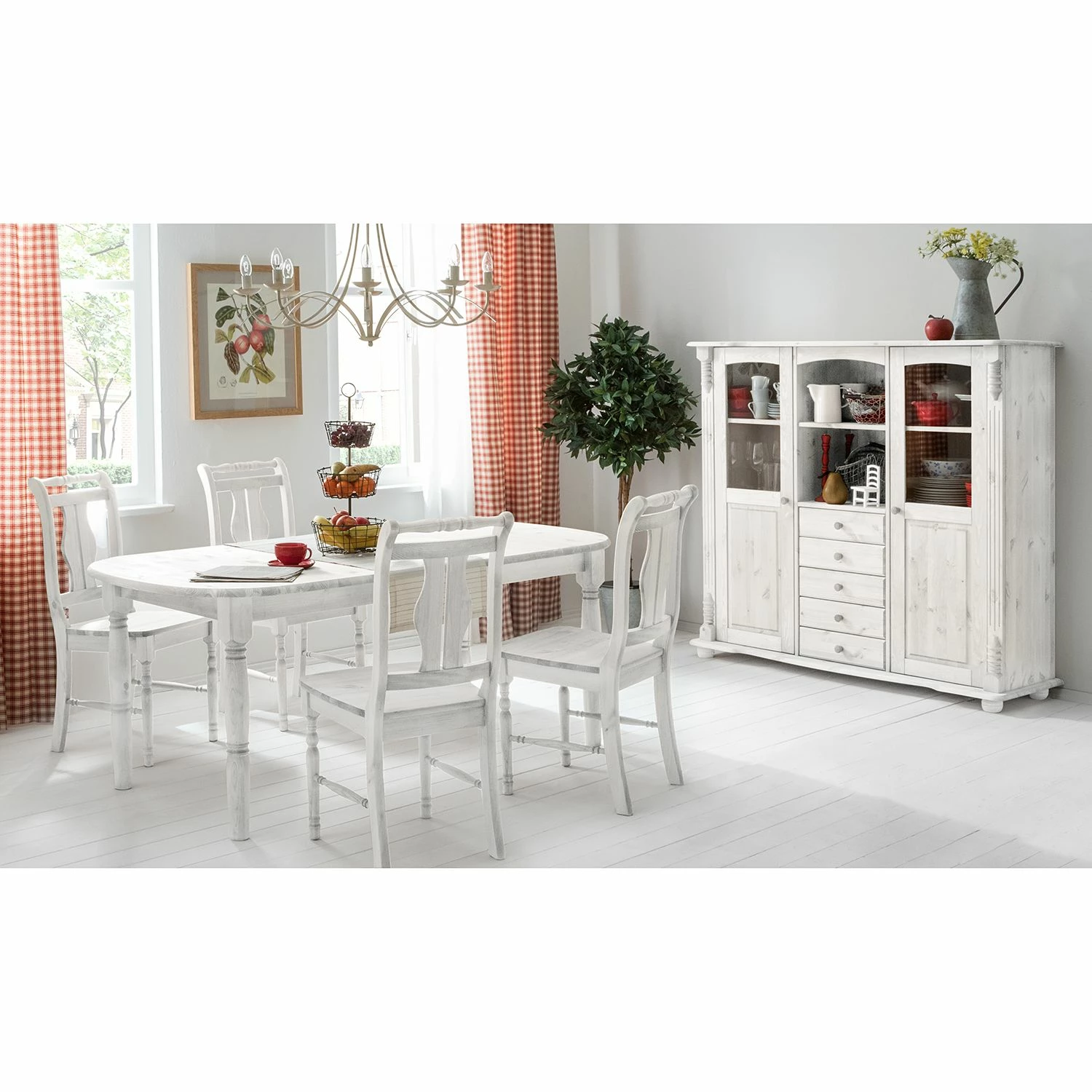 Maison Belfort Esszimmerstuhl Narva (2er Set) - Kiefer Weiß 2 Maison Belfort Esszimmerstuhl Narva (2er Set) - Kiefer Weiß – Bild 2