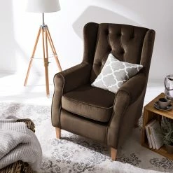 Maison Belfort Ohrensessel Luro Samt -WOHNZIMMERMÖBEL Verkäufe 1000117569 200528 17202800012 DETAILS P000000001000117569