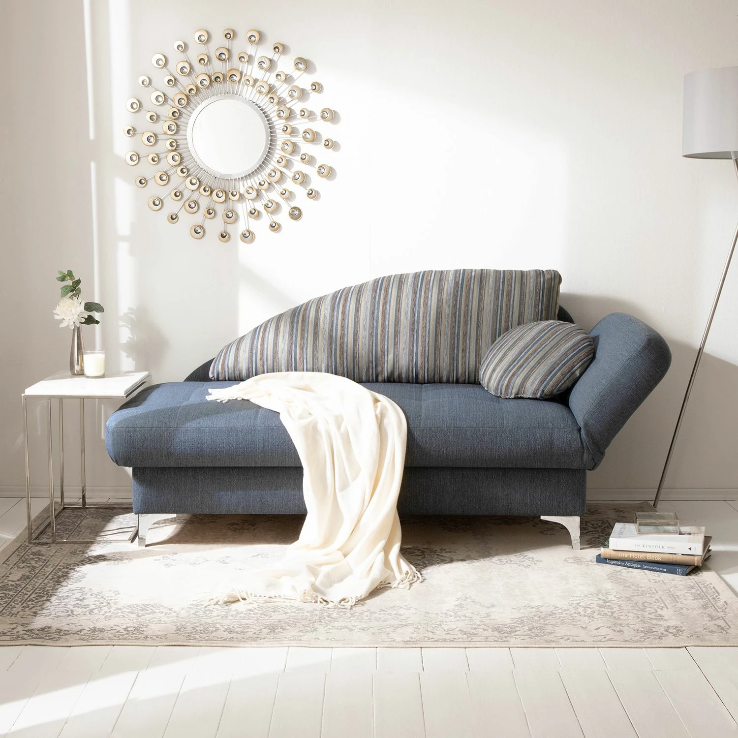 Loftscape Recamiere Limon - Webstoff - Jeansblau - Armlehne davorstehend links 2 Loftscape Recamiere Limon - Webstoff - Jeansblau - Armlehne davorstehend links – Bild 2