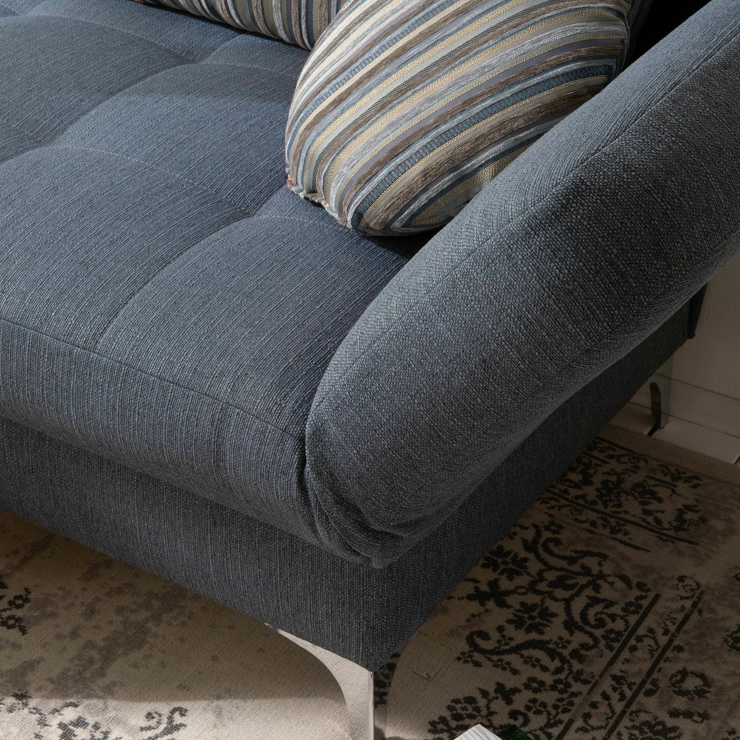 Loftscape Recamiere Limon - Webstoff - Jeansblau - Armlehne davorstehend links 14 Loftscape Recamiere Limon - Webstoff - Jeansblau - Armlehne davorstehend links – Bild 14