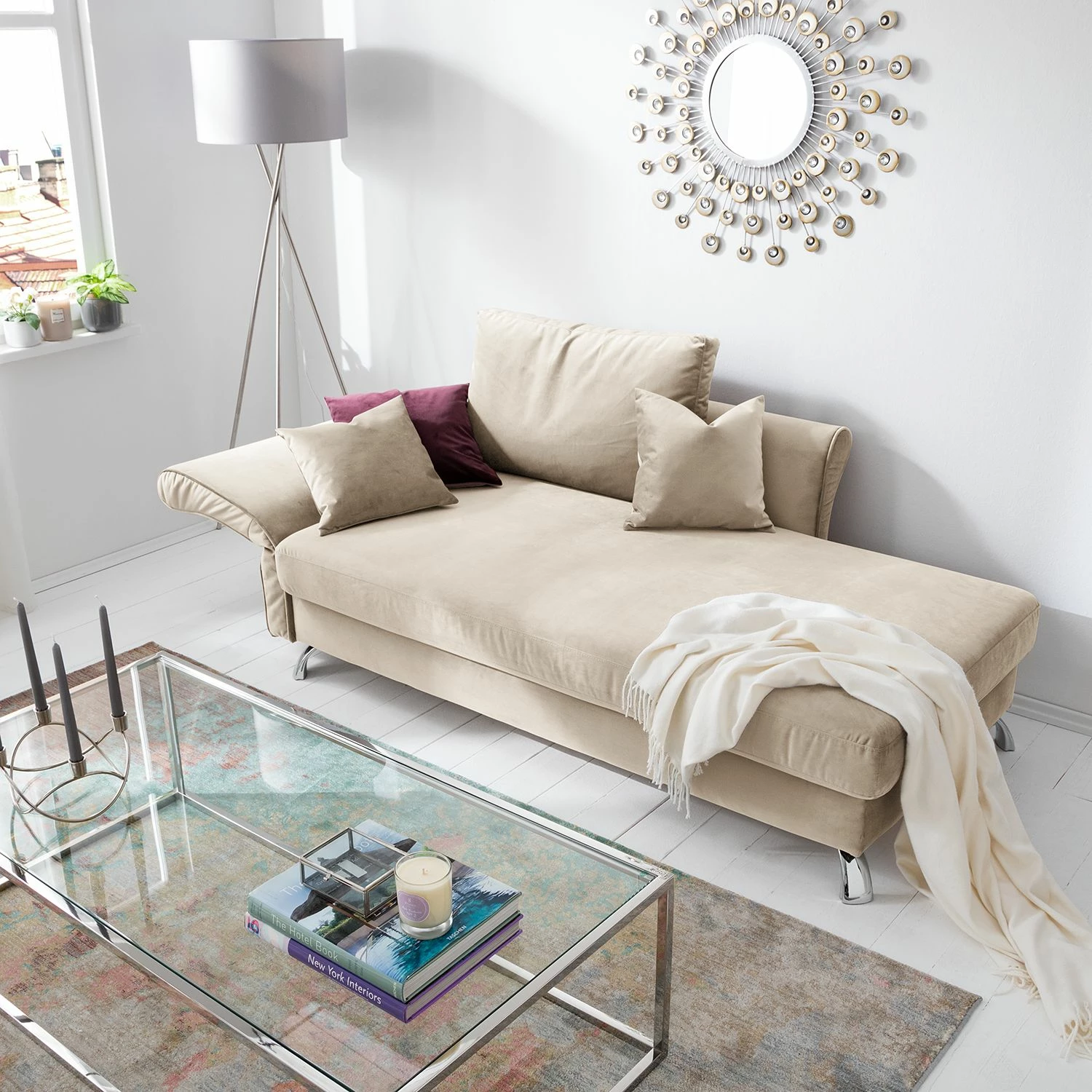 Jack & Alice Recamiere Habay - Microfaser - Hellbeige - Armlehne davorstehend links 4 Jack & Alice Recamiere Habay - Microfaser - Hellbeige - Armlehne davorstehend links – Bild 4