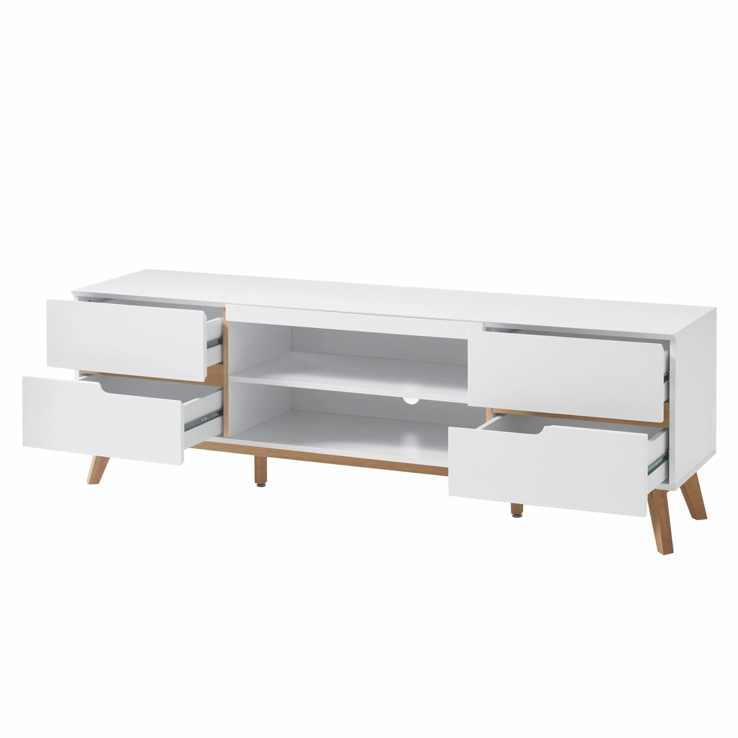 Mørteens TV-Lowboard Tenabo - Matt Weiß / Asteiche 4 Mørteens TV-Lowboard Tenabo - Matt Weiß / Asteiche – Bild 4