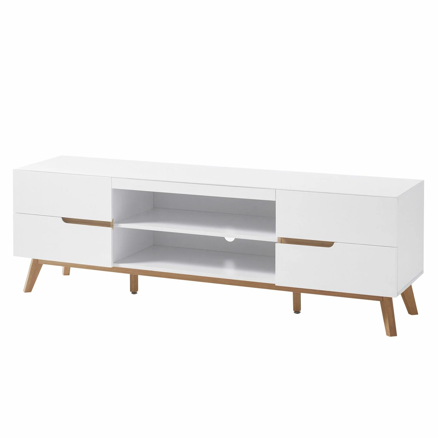 Mørteens TV-Lowboard Tenabo - Matt Weiß / Asteiche 5 Mørteens TV-Lowboard Tenabo - Matt Weiß / Asteiche – Bild 5