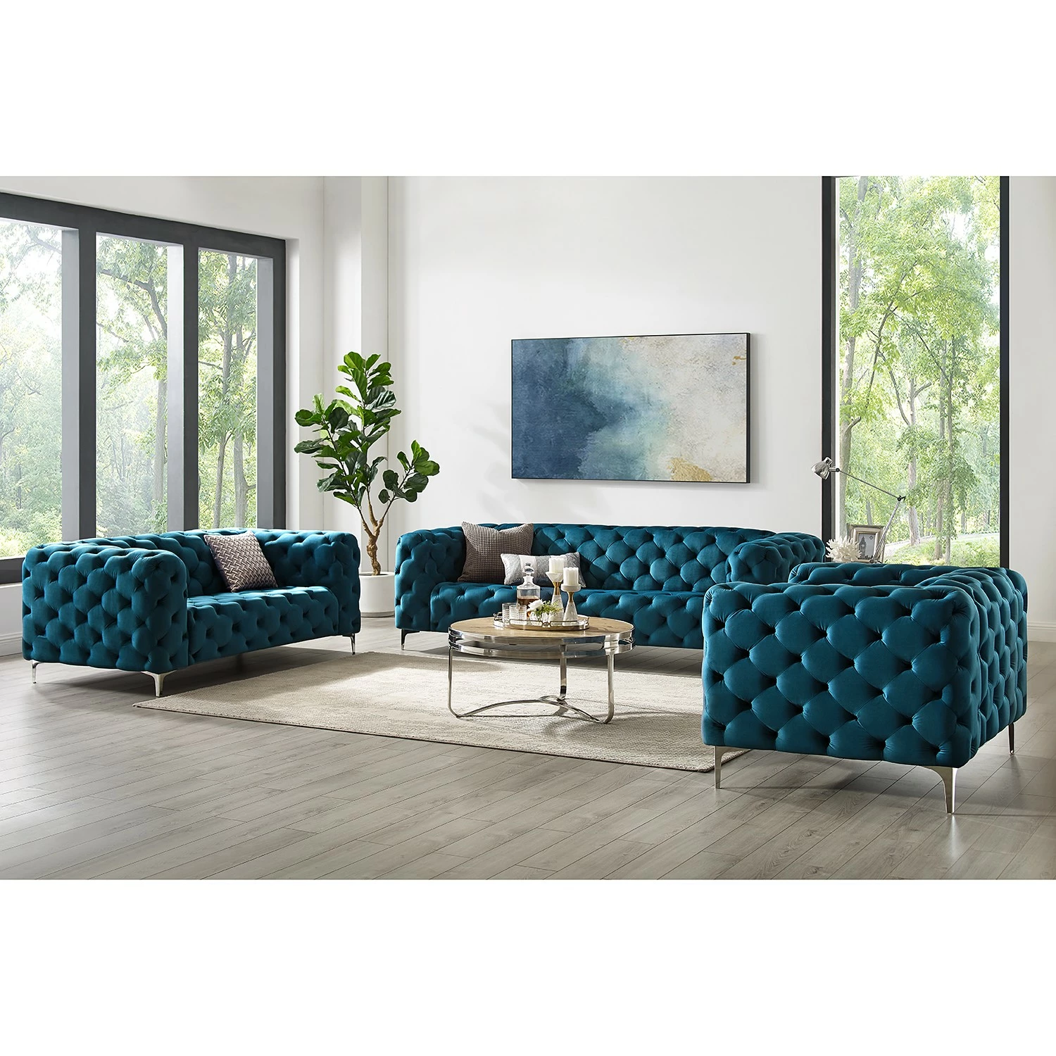 Jack & Alice Sofa Leominster (3-Sitzer) - Marineblau 3 Jack & Alice Sofa Leominster (3-Sitzer) - Marineblau – Bild 3