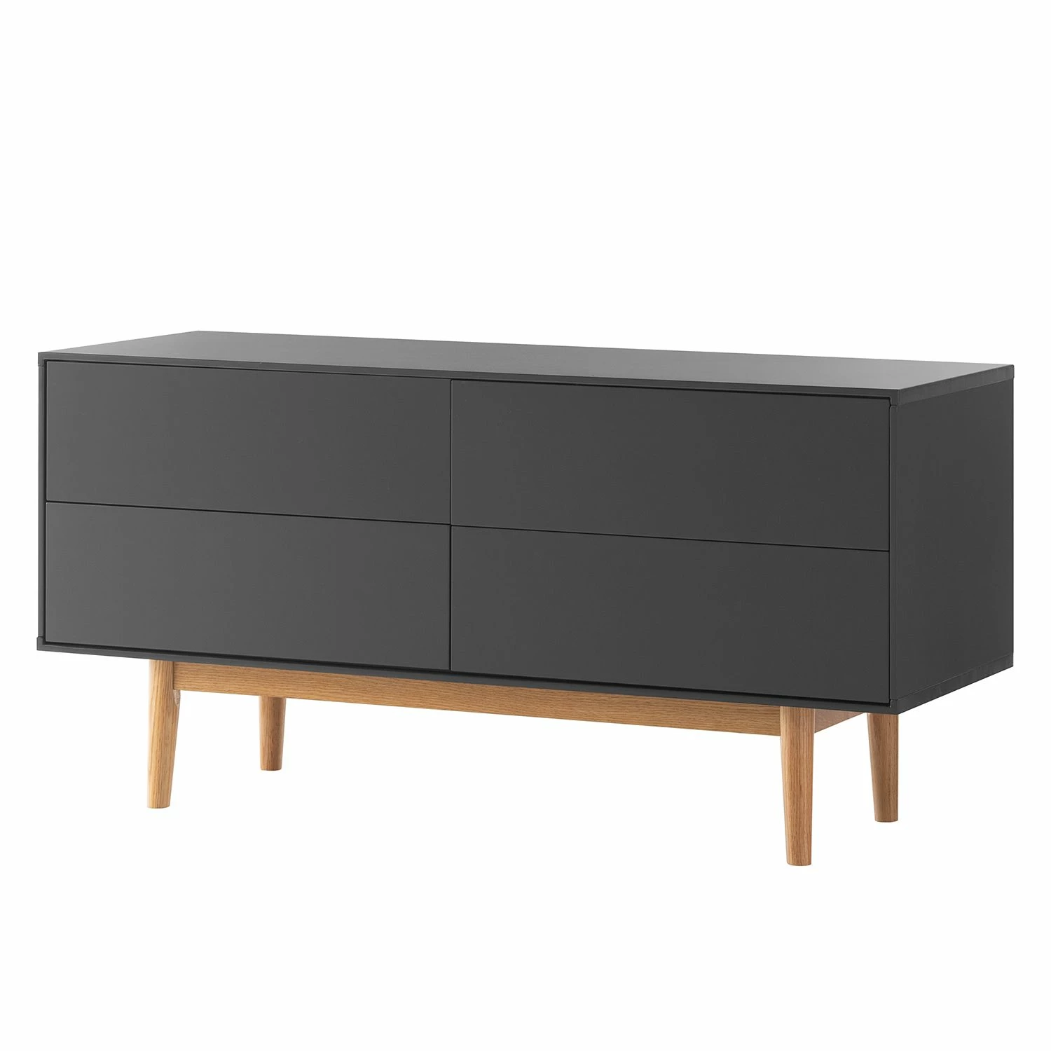Mørteens Sideboard Lindholm V - Eiche teilmassiv - Grau / Eiche 1 Mørteens Sideboard Lindholm V - Eiche teilmassiv - Grau / Eiche