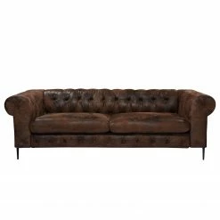 Ars manufacti Sofa Cayley (3-Sitzer) - Antiklederlook - Braun