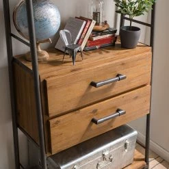 Ars manufacti Regal Atelier IV - Akazie massiv / Metall - Akazie Braun / Anthrazit -WOHNZIMMERMÖBEL Verkäufe 1000123167 180917 101123041 GALLERYIMAGES P000000001000123167