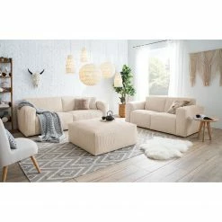 Ars Natura 3-Sitzer Sofa LORALAI - Cordstoff Lola: Creme -WOHNZIMMERMÖBEL Verkäufe 1000123336 180928 15255401 MOOD GALLERYIMAGES P000000001000123336 mood