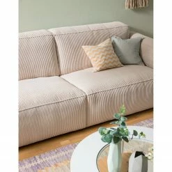 Ars Natura 3-Sitzer Sofa LORALAI - Cordstoff Lola: Creme -WOHNZIMMERMÖBEL Verkäufe 1000123336 190425 16061400009 GALLERYIMAGES P000000001000123336