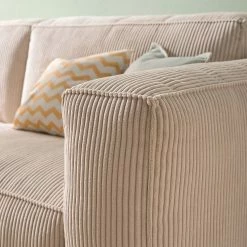 Ars Natura 3-Sitzer Sofa LORALAI - Cordstoff Lola: Creme -WOHNZIMMERMÖBEL Verkäufe 1000123336 190425 16061400010 GALLERYIMAGES P000000001000123336