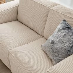 Ars Natura 2-Sitzer Sofa LORALAI - Cordstoff Lola: Creme -WOHNZIMMERMÖBEL Verkäufe 1000123345 180928 15261044 GALLERYIMAGES P000000001000123345