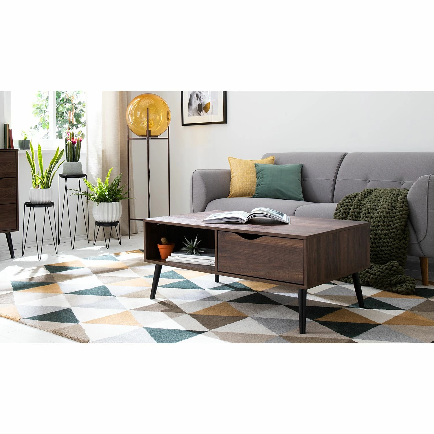 Mørteens Couchtisch Gjora - Gummibaum teilmassiv - Walnuss 2 Mørteens Couchtisch Gjora - Gummibaum teilmassiv - Walnuss – Bild 2