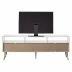 Mørteens TV-Lowboard Sunndal - Gummibaum teilmassiv - Weiß / Eiche Hell -WOHNZIMMERMÖBEL Verkäufe 1000123474 190205 08104900004 GALLERYIMAGES P000000001000123474