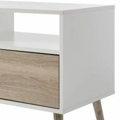 Mørteens TV-Lowboard Sunndal - Gummibaum teilmassiv - Weiß / Eiche Hell -WOHNZIMMERMÖBEL Verkäufe 1000123474 190205 08104900006 GALLERYIMAGES P000000001000123474