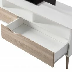 Mørteens TV-Lowboard Sunndal - Gummibaum teilmassiv - Weiß / Eiche Hell -WOHNZIMMERMÖBEL Verkäufe 1000123474 190205 08104900010 GALLERYIMAGES P000000001000123474