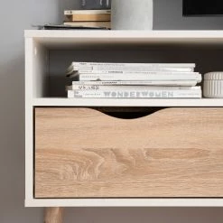 Mørteens TV-Lowboard Sunndal - Gummibaum teilmassiv - Weiß / Eiche Hell -WOHNZIMMERMÖBEL Verkäufe 1000123474 190222 12175000019 GALLERYIMAGES P000000001000123474