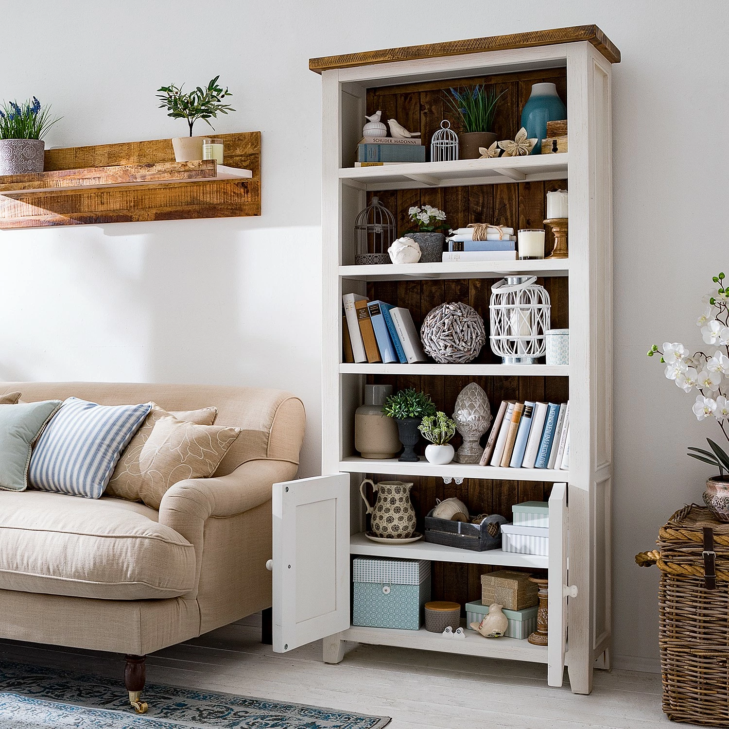 Maison Belfort Bücherregal Balignton I - Kiefer massiv - Weiß / Kiefer 3 Maison Belfort Bücherregal Balignton I - Kiefer massiv - Weiß / Kiefer – Bild 3