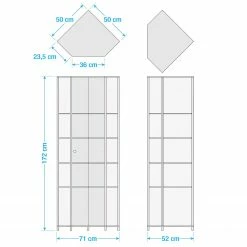 Fredriks Eckvitrine Amalia I - Inkl. Beleuchtung - Weiß -WOHNZIMMERMÖBEL Verkäufe 1000123624 190621 12570300099 GALLERYIMAGES P000000001000123624