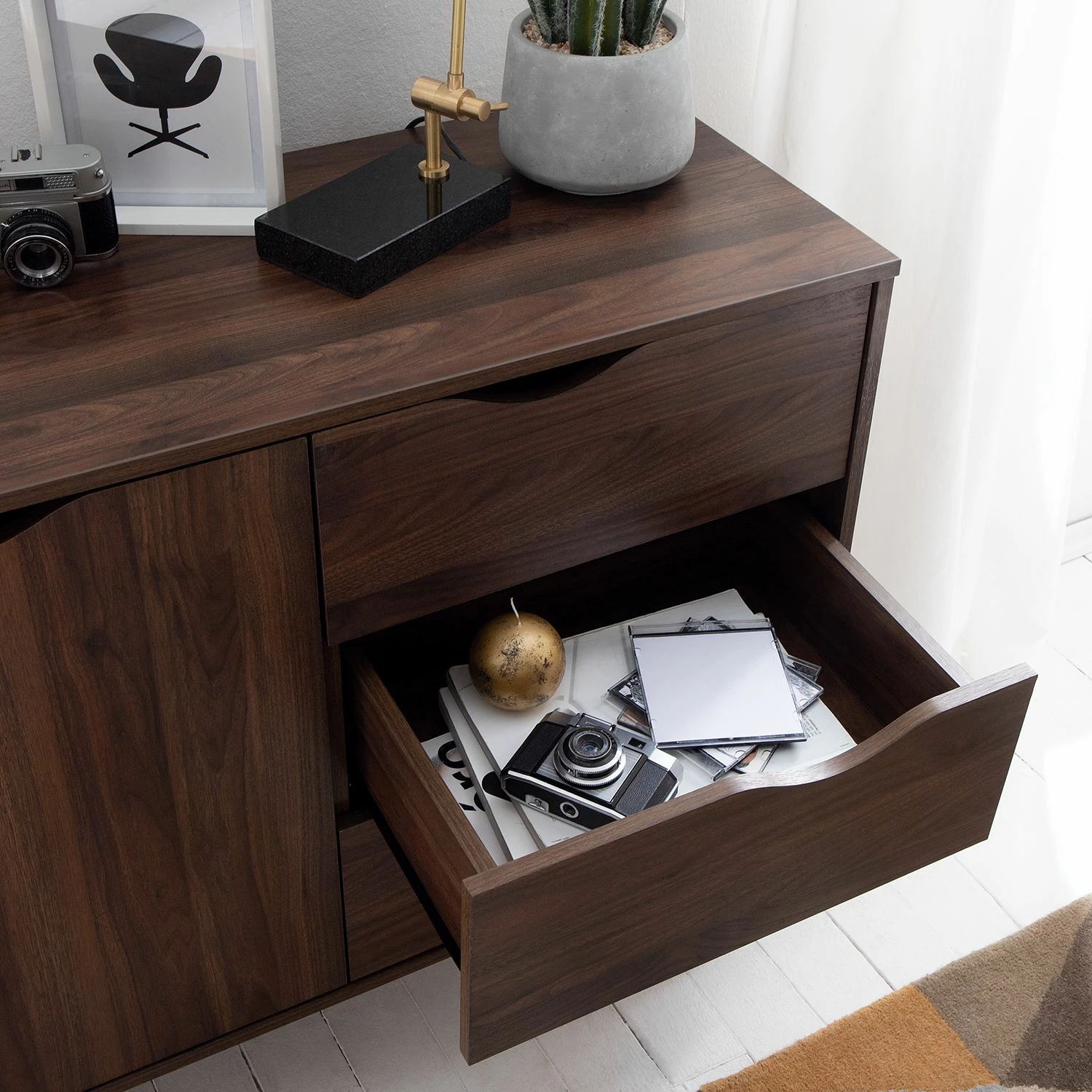 Mørteens Sideboard Gjora - Gummibaum teilmassiv - Walnuss 15 Mørteens Sideboard Gjora - Gummibaum teilmassiv - Walnuss – Bild 15