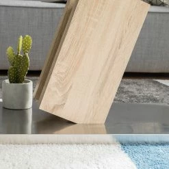 Fredriks Couchtisch Bleik - Sicherheitsglas / Edelstahl - Eiche Dekor / Silber -WOHNZIMMERMÖBEL Verkäufe 1000123772 190226 06172700009 GALLERYIMAGES P000000001000123772