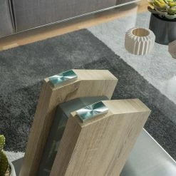 Fredriks Couchtisch Bleik - Sicherheitsglas / Edelstahl - Eiche Dekor / Silber -WOHNZIMMERMÖBEL Verkäufe 1000123772 190226 06172800010 GALLERYIMAGES P000000001000123772