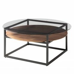 Studio Copenhagen Couchtisch Sumstad - Rauchglas / Metall - Nussbaum / Schwarz