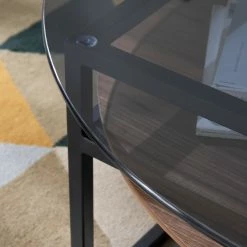 Studio Copenhagen Couchtisch Sumstad - Rauchglas / Metall - Nussbaum / Schwarz -WOHNZIMMERMÖBEL Verkäufe 1000123773 190321 17260300005 GALLERYIMAGES P000000001000123773