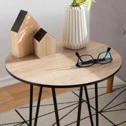 Mørteens Beistelltisch Kess l - Eiche Dekor Hellbraun / Schwarz -WOHNZIMMERMÖBEL Verkäufe 1000125122 190304 16574100002 GALLERYIMAGES P000000001000125122