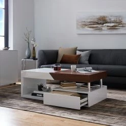 Fredriks Couchtisch Smithers - Walnuss Dekor / Hochglanz Weiß -WOHNZIMMERMÖBEL Verkäufe 1000125747 181116 08371403 MOOD GALLERYIMAGES P000000001000125747 mood