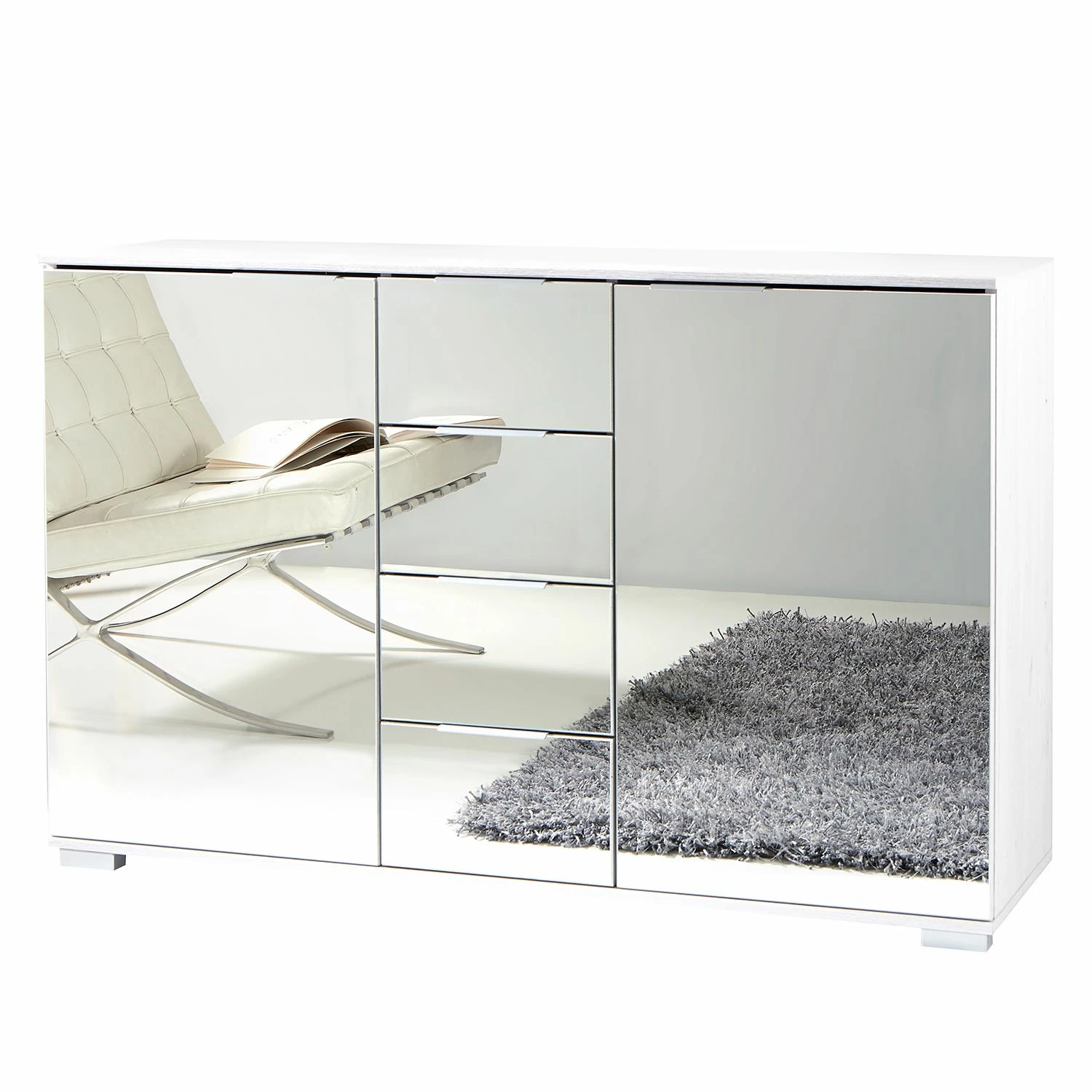 Wimex Kombikommode Lingga I - Spiegel / Weiß 1 Wimex Kombikommode Lingga I - Spiegel / Weiß