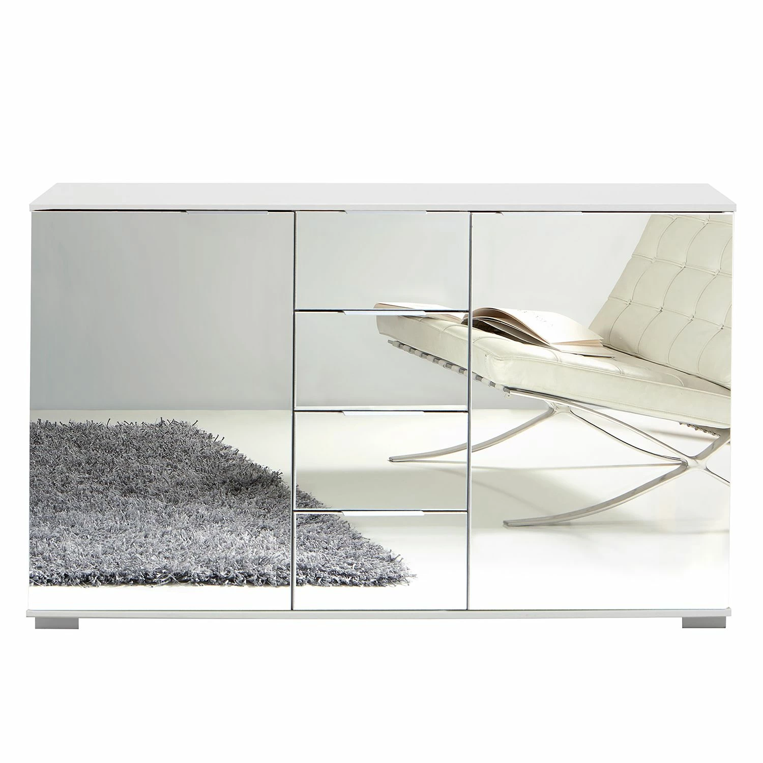 Wimex Kombikommode Lingga I - Spiegel / Weiß 3 Wimex Kombikommode Lingga I - Spiegel / Weiß – Bild 3