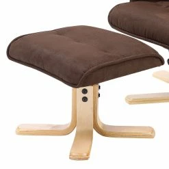 Modoform Relaxsessel Sund (mit Hocker) - Mikrofaser / Gummibaum massiv - Braun / Gummibaum -WOHNZIMMERMÖBEL Verkäufe 1000126873 180906 15154404 GALLERYIMAGES P000000001000126873