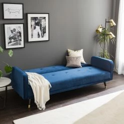 Jack & Alice Schlafsofa Daru I - Samt - Dunkelblau -WOHNZIMMERMÖBEL Verkäufe 1000126913 200514 12274700003 DETAILS P000000001000126913