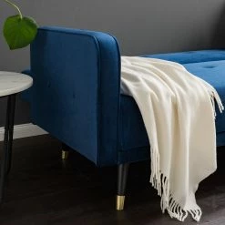 Jack & Alice Schlafsofa Daru I - Samt - Dunkelblau -WOHNZIMMERMÖBEL Verkäufe 1000126913 200514 12274800004 DETAILS P000000001000126913