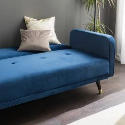 Jack & Alice Schlafsofa Daru I - Samt - Dunkelblau -WOHNZIMMERMÖBEL Verkäufe 1000126913 200514 12274900005 DETAILS P000000001000126913