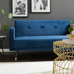 Jack & Alice Schlafsofa Daru I - Samt - Dunkelblau -WOHNZIMMERMÖBEL Verkäufe 1000126913 200514 12275100007 DETAILS P000000001000126913