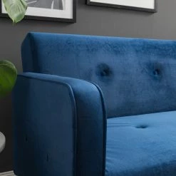 Jack & Alice Schlafsofa Daru I - Samt - Dunkelblau -WOHNZIMMERMÖBEL Verkäufe 1000126913 200514 12275200008 DETAILS P000000001000126913