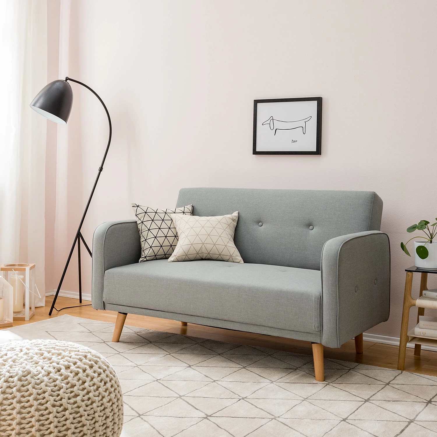 Mørteens Sofa Daru II (2-Sitzer) - Flachgewebe - Lichtgrau 2 Mørteens Sofa Daru II (2-Sitzer) - Flachgewebe - Lichtgrau – Bild 2